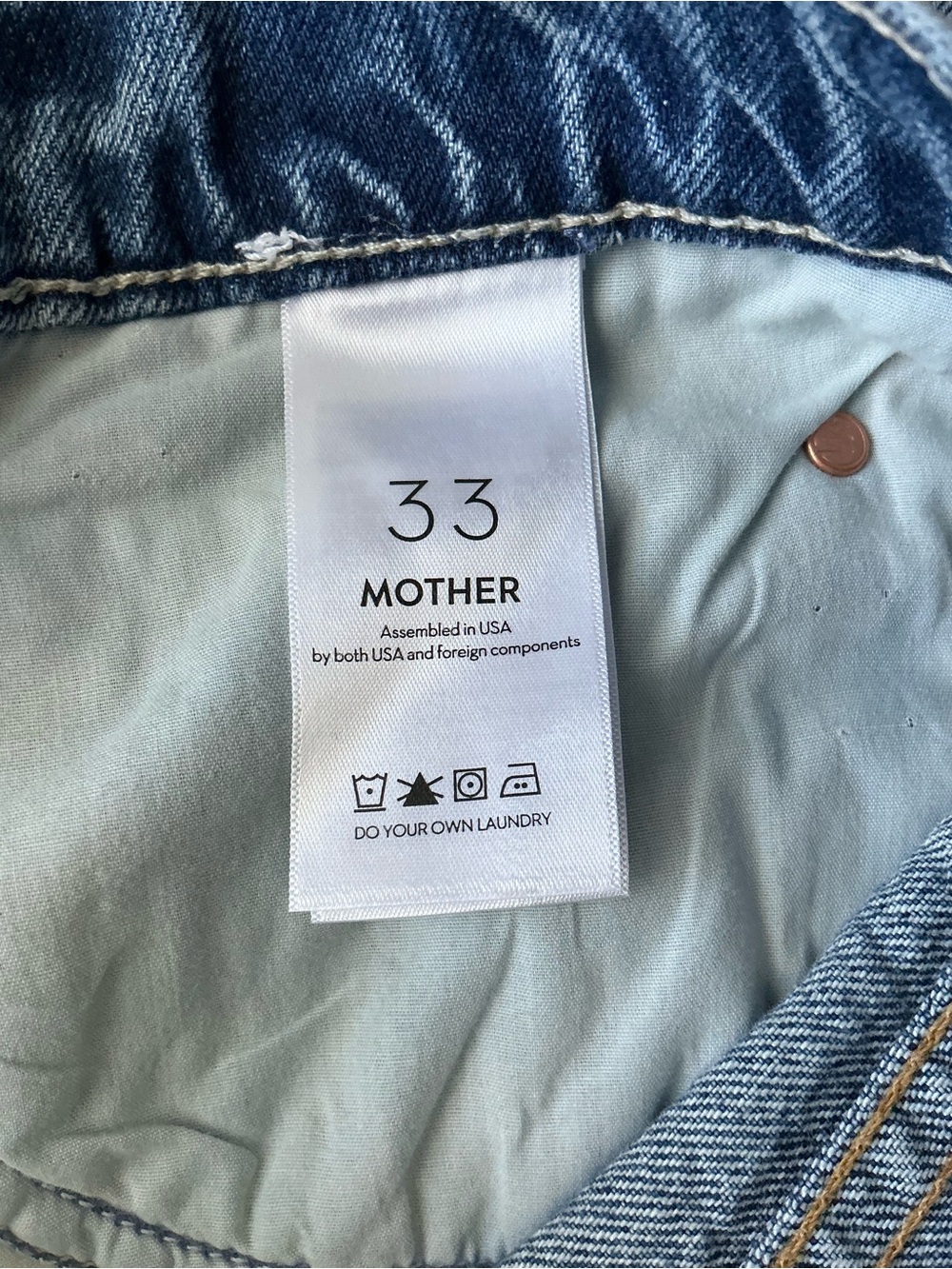 NWT MOTHER SUPERIOR Jeans High Waisted Tunnel Vision Sneak Blue Size 33 - Picture 10 of 15